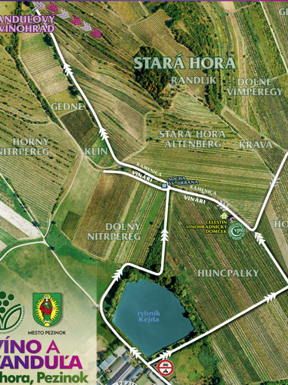 mapa Vinohrad Stará hora
